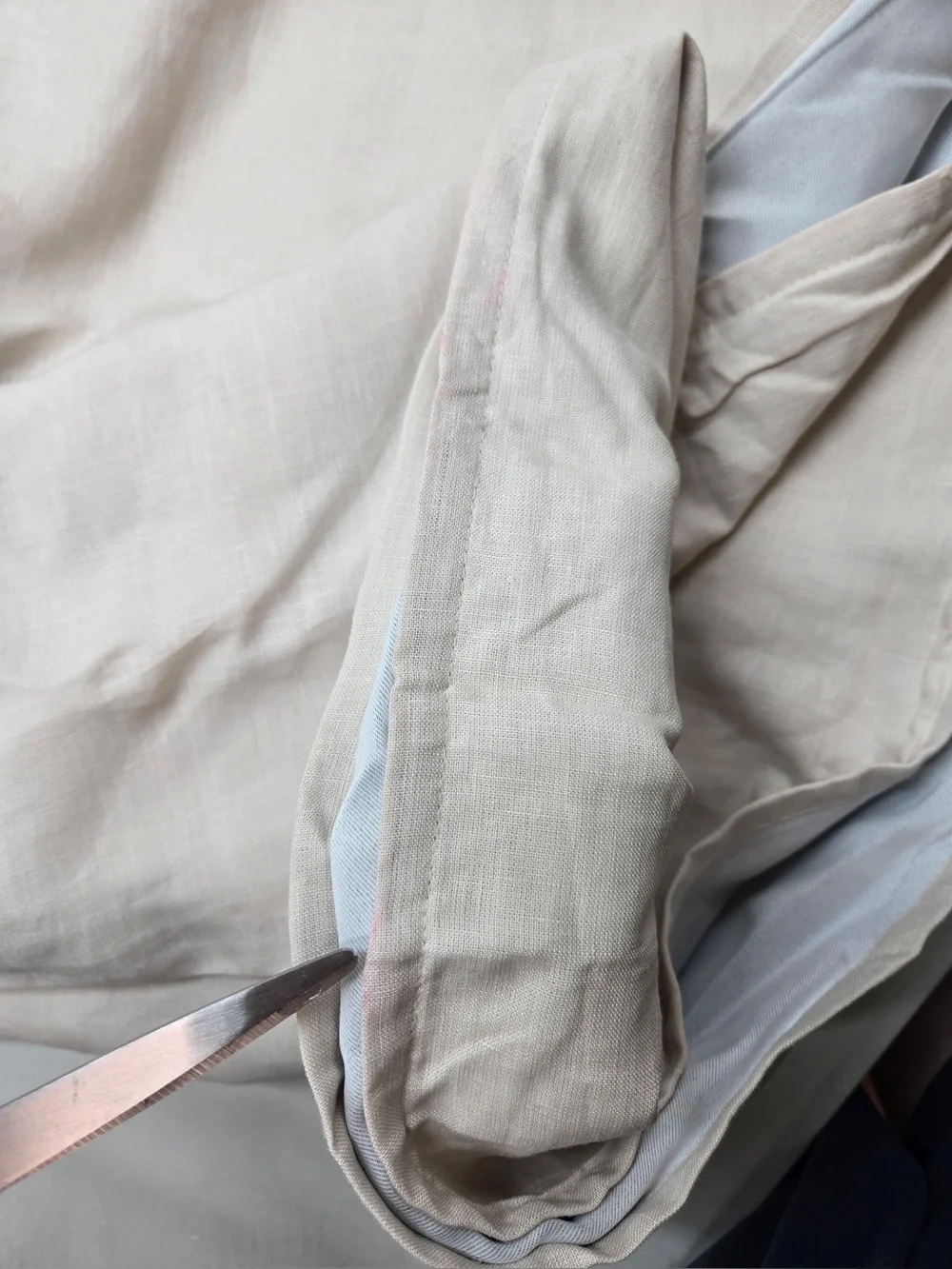 QUINCE Set Of 2 48x96 European Linen True Blackout Curtains Sand 0792